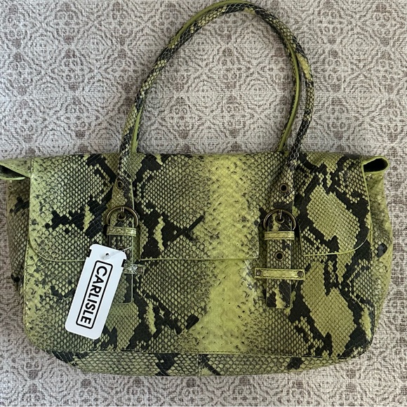 Carlisle Green Python Leather Bag - Picture 2 of 6